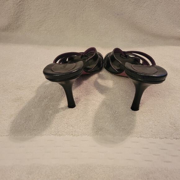 Cole Haan Black Leather Strappy Heeled Open-Toe & Back Shoes Size 7 B - Picture 6 of 9